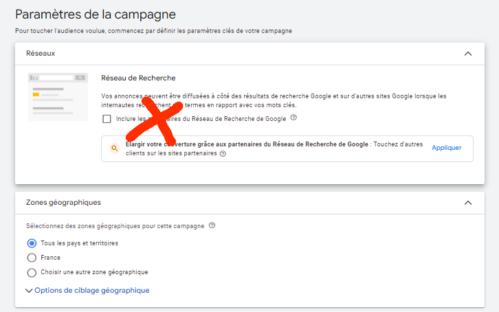 reseau de recherche partenaire google ads plombier